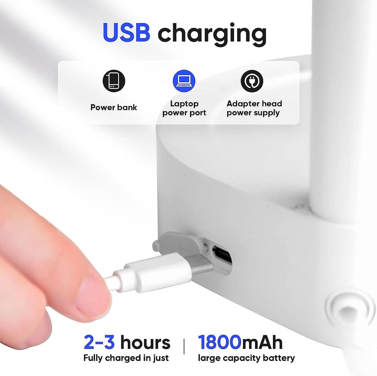 Φόρτιση USB αντλίας νερού, 2–3 ώρες, μπαταρία 1800 mAh