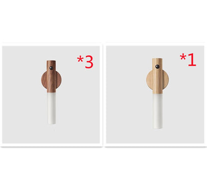 Αυτόματο LED USB Μαγνητικό Ξύλινο Ασύρματο Φωτιστικό Νυκτός – Φωτισμός με Αισθητήρα Κίνησης PIR - Asknik