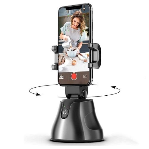 Βάση κινητού με face tracking και βέλη περιστροφής 360° με κινητό σε λήψη βίντεο