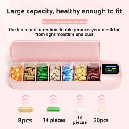 Έξυπνο Κουτί Χαπιών με Ξυπνητήρι & Bluetooth | Φορητό Pill Box Υπενθύμισης - Asknik