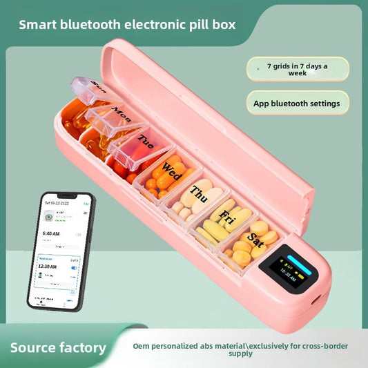 Έξυπνο Κουτί Χαπιών με Ξυπνητήρι & Bluetooth | Φορητό Pill Box Υπενθύμισης - Asknik