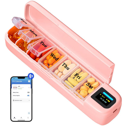 Έξυπνο Κουτί Χαπιών με Ξυπνητήρι & Bluetooth | Φορητό Pill Box Υπενθύμισης - Asknik