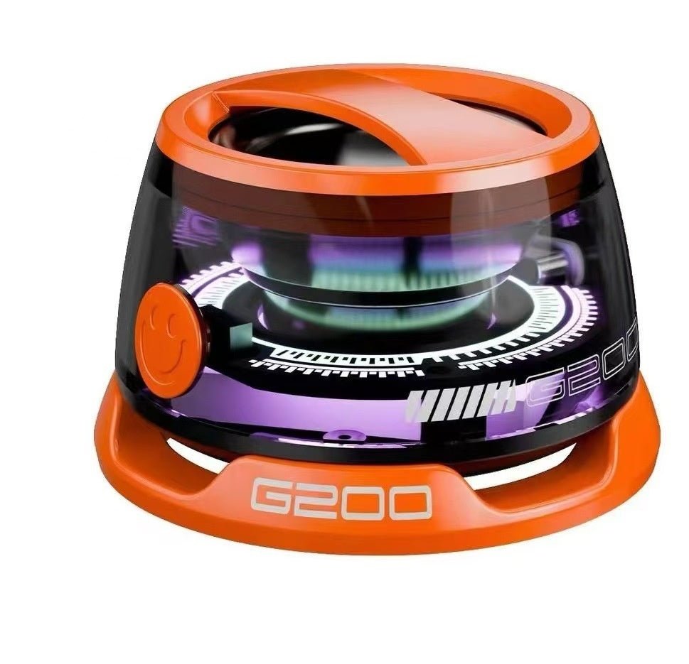 Πορτοκαλί ηχείο Bluetooth G200 με διάφανο σώμα