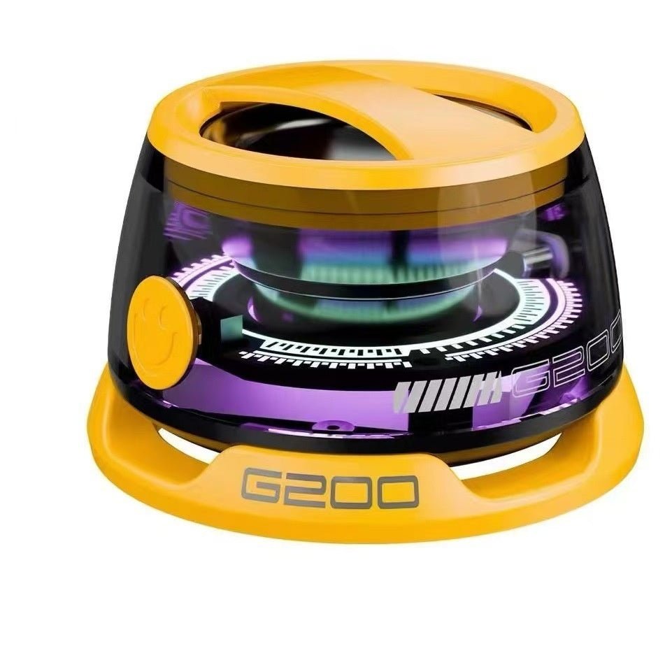 Κίτρινο ηχείο Bluetooth G200 με διάφανο σώμα