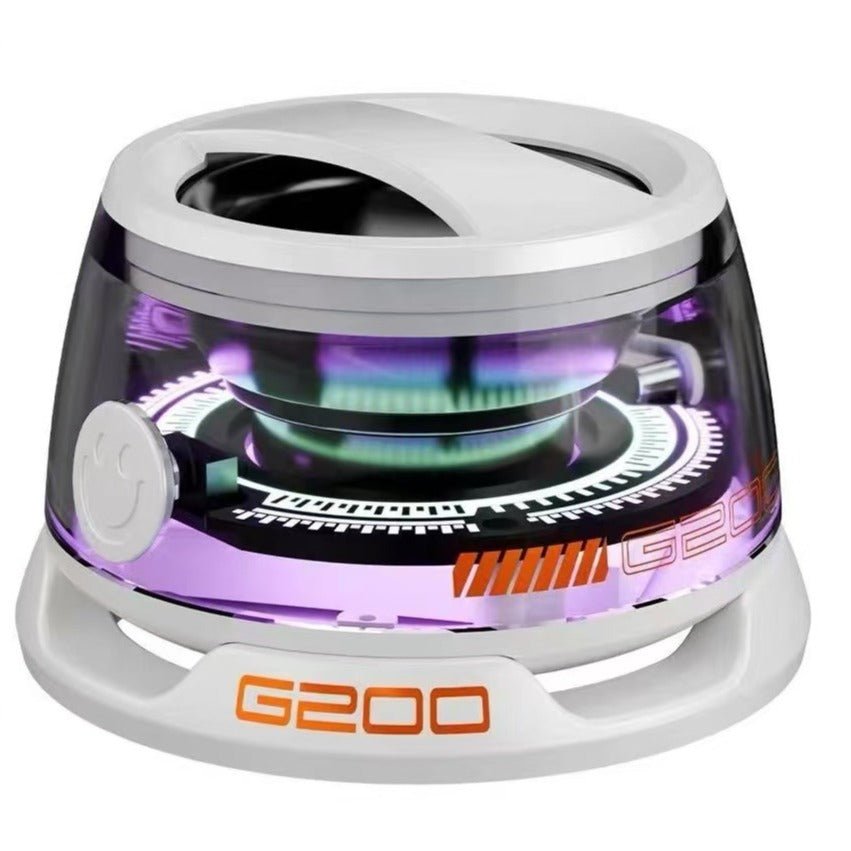 Λευκό ηχείο Bluetooth G200 με διάφανο σώμα και φωτισμό RGB