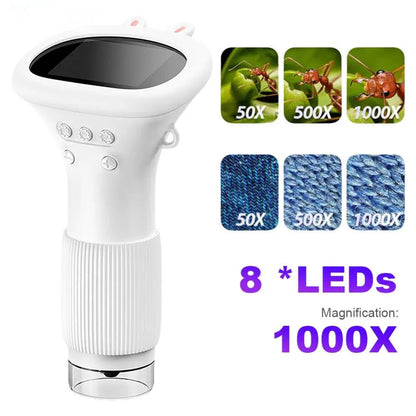Φορητό Ψηφιακό Μικροσκόπιο Χειρός για Παιδιά – 1000x Μεγέθυνση & Οθόνη HD - Asknik