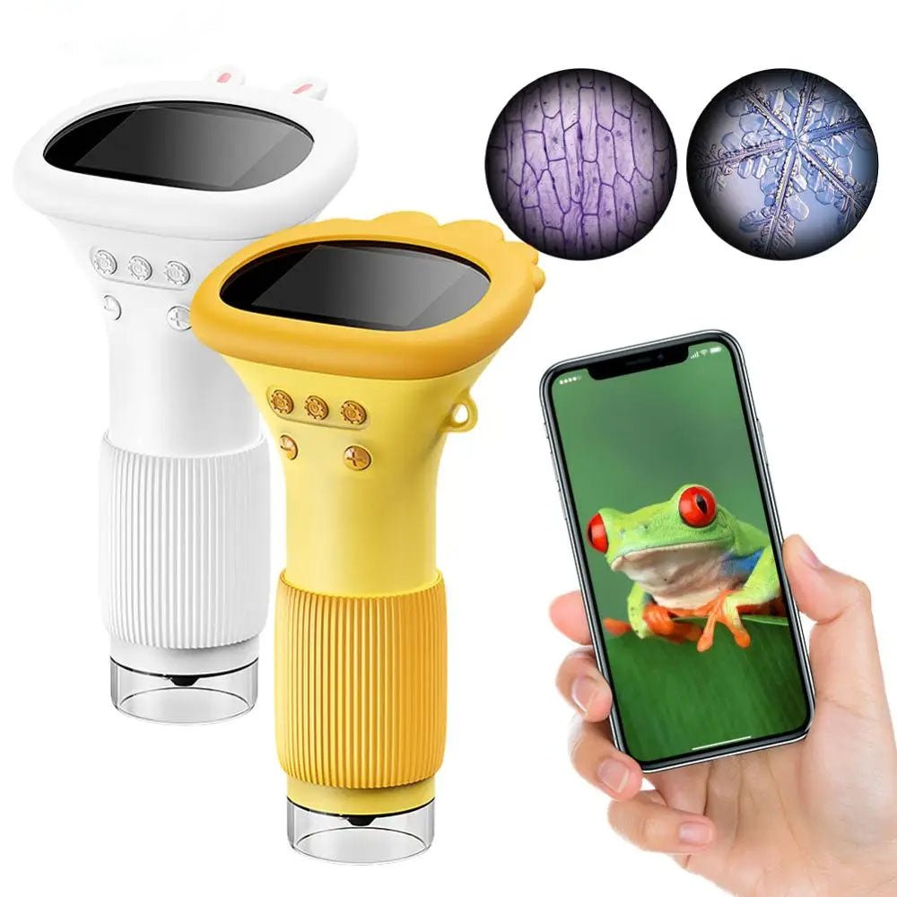 Kids handheld digital microscope with screen, yellow Main image