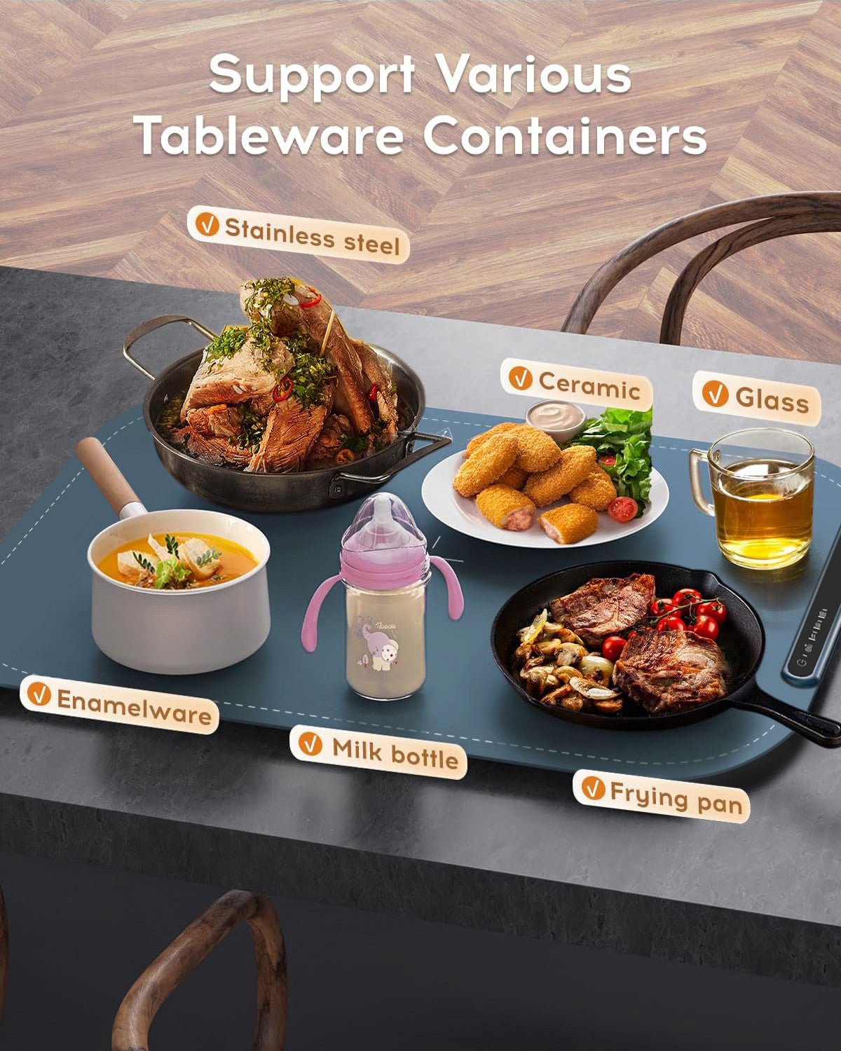 Ηλεκτρικός Δίσκος Θέρμανσης με Έλεγχο Θερμοκρασίας για Μπουφέ - Asknik