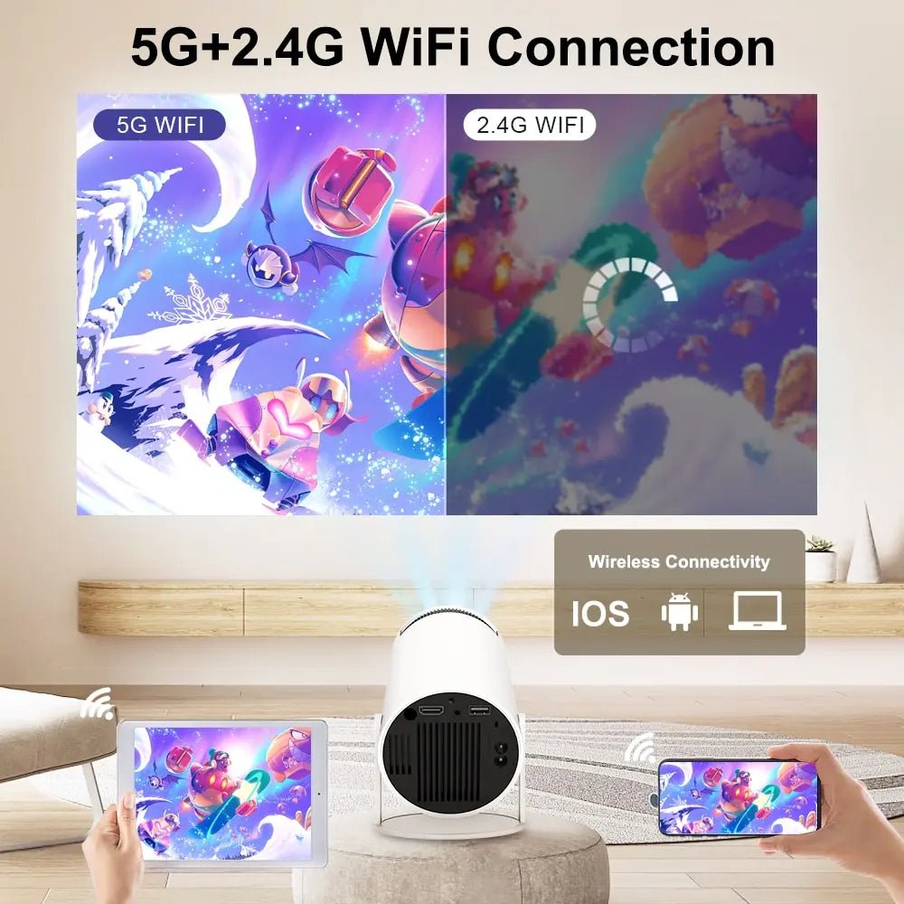 HY300 Mini Projector 4K Android 11 WIFI6 BT5.0 - Asknik