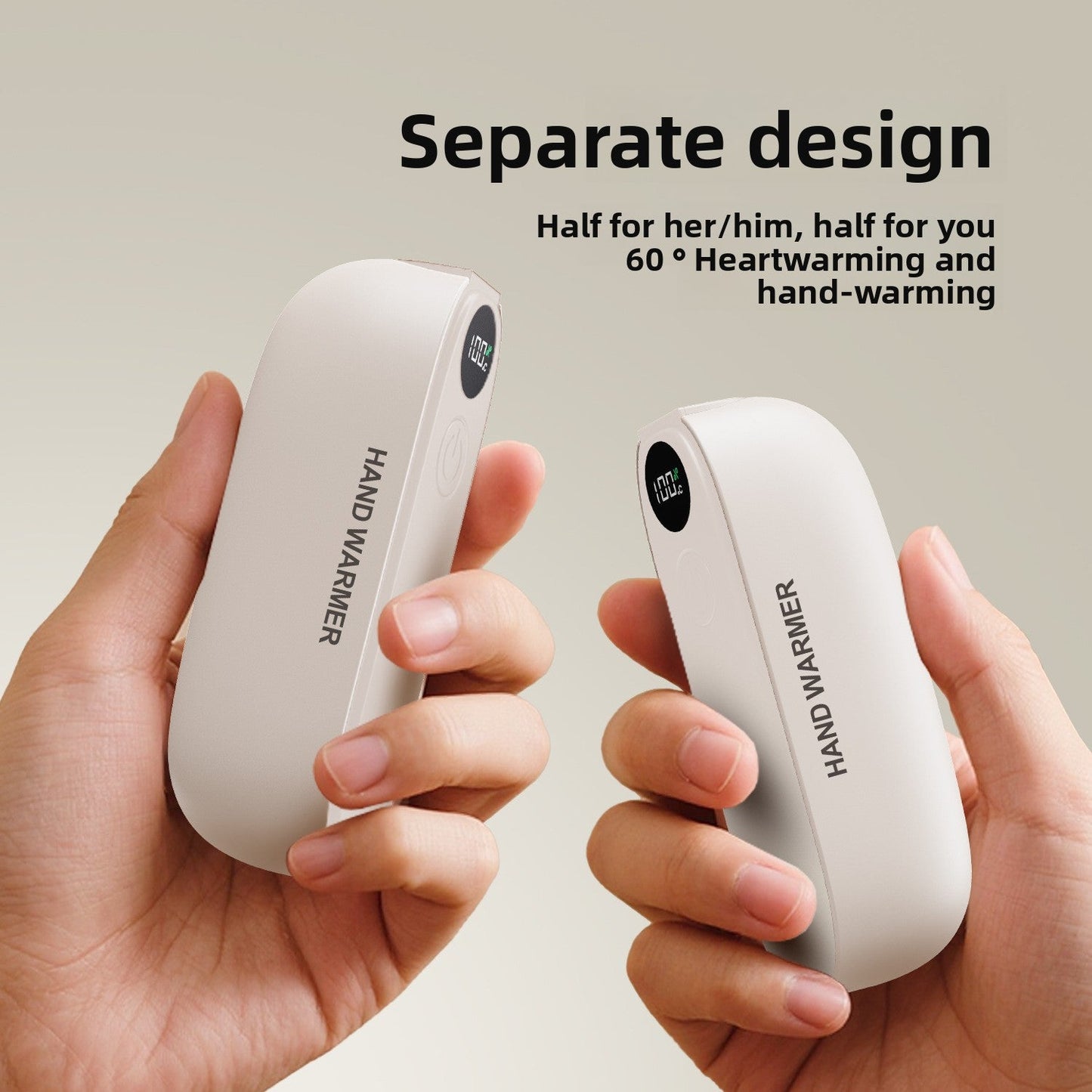 Μαγνητικός Ψηφιακός Θερμαντήρας Χεριών με 3 Επίπεδα Θέρμανσης - Asknik