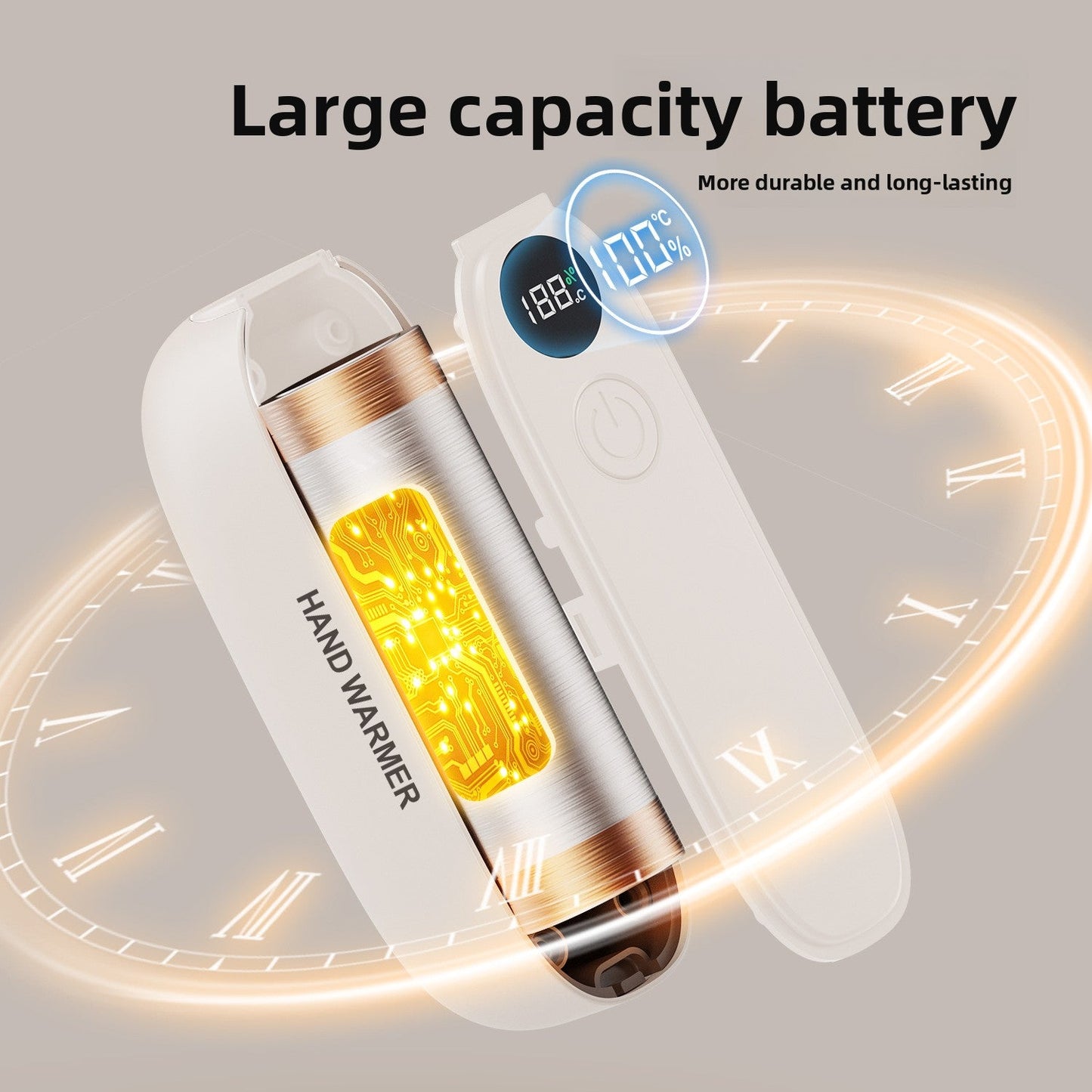 Μαγνητικός Ψηφιακός Θερμαντήρας Χεριών με 3 Επίπεδα Θέρμανσης - Asknik