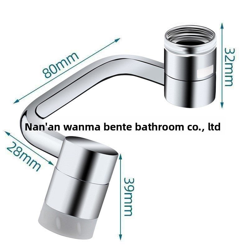 Περιστρεφόμενη Προέκταση Βρύσης 1080° Μεταλλική – Χωρίς Πιτσίλισμα - Asknik